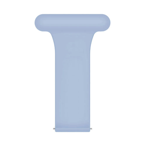 Silicone Nurse Fob, light blue, laid flat, separate parts, direct top view