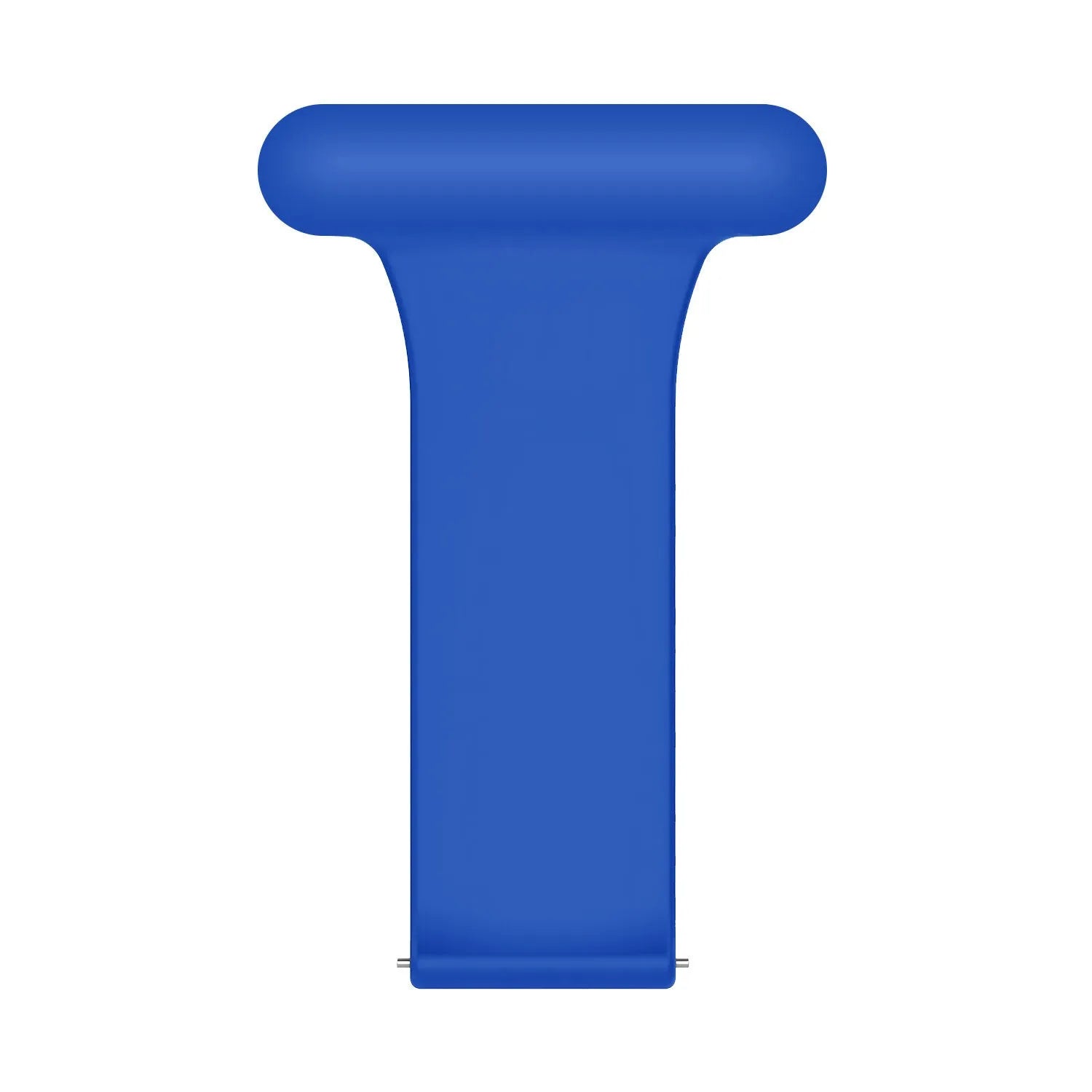Silicone Nurse Fob, dark blue, laid flat, separate parts, direct top view