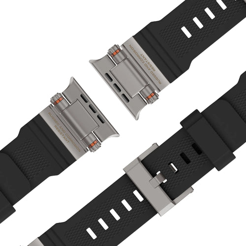 Bandz Bracelet silicone 'Explorer' Apple Watch (noir avec titane)