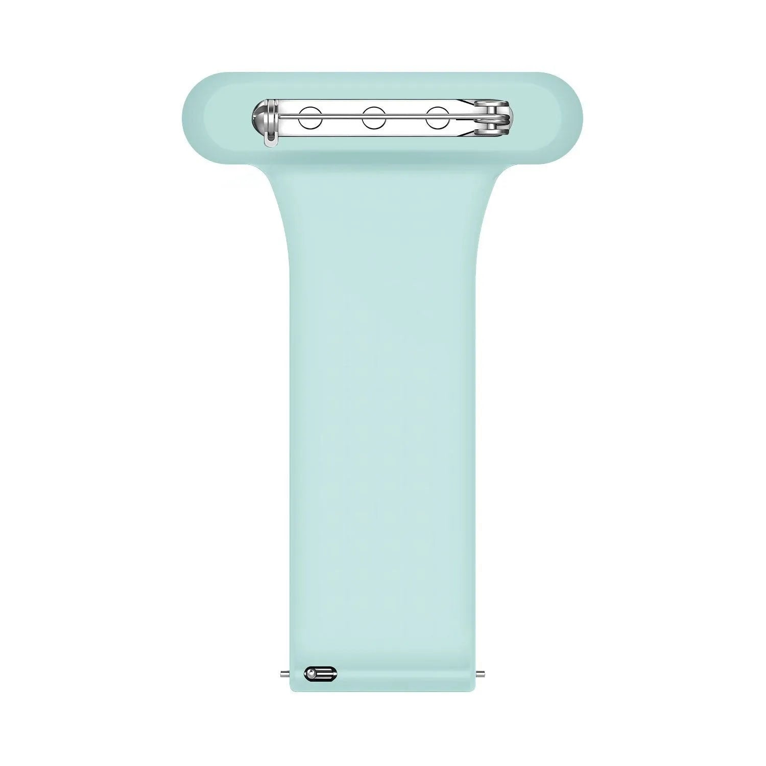 Silicone Nurse Fob, light green, laid flat, separate parts, direct top view