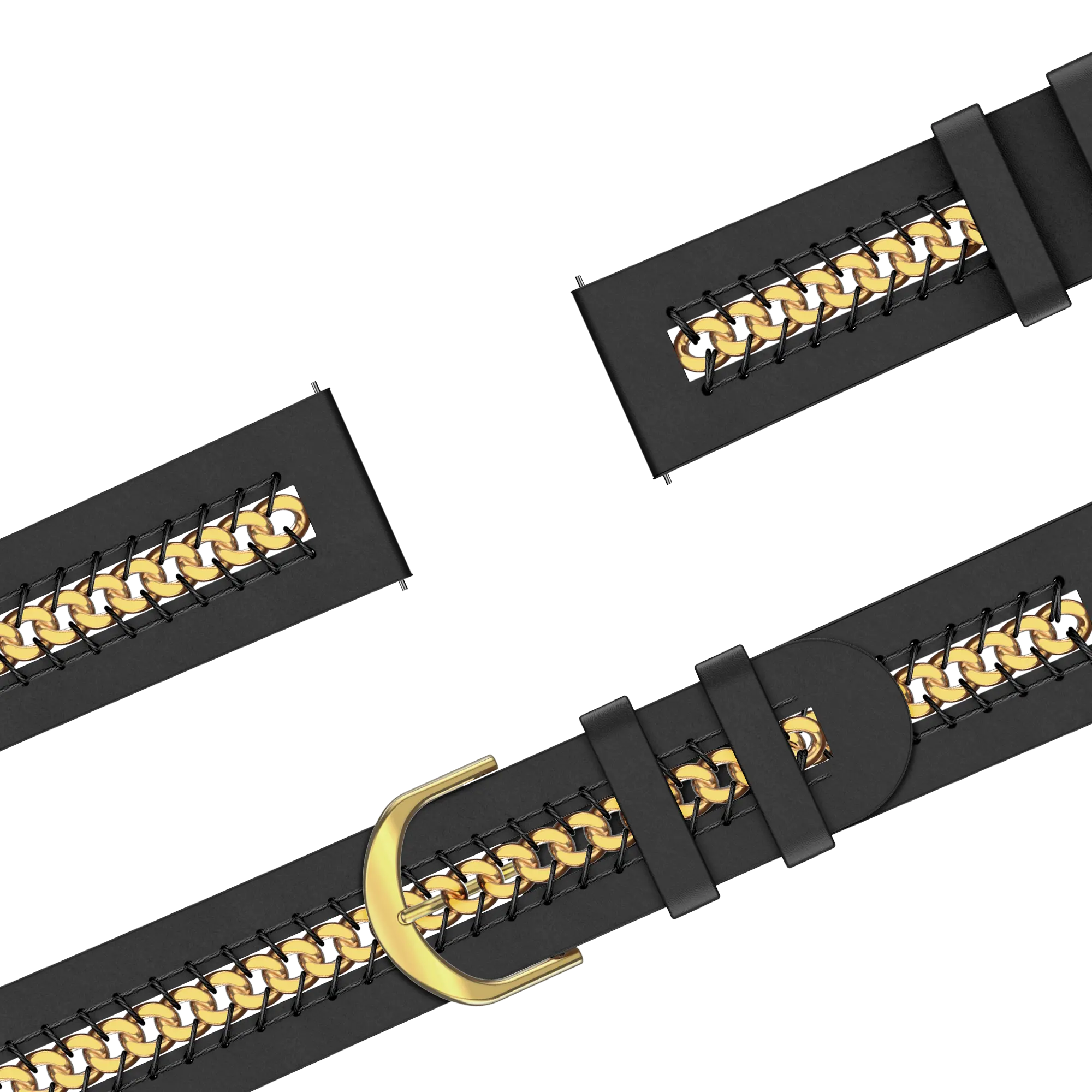 Bandz Garmin Approach S50 Leather Strap 'Chains' (Black)