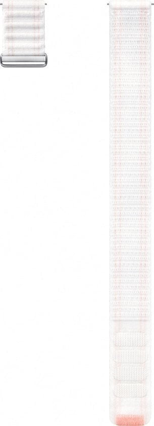 Nylon Fabric Strap, white, laid flat, separate parts, direct top view