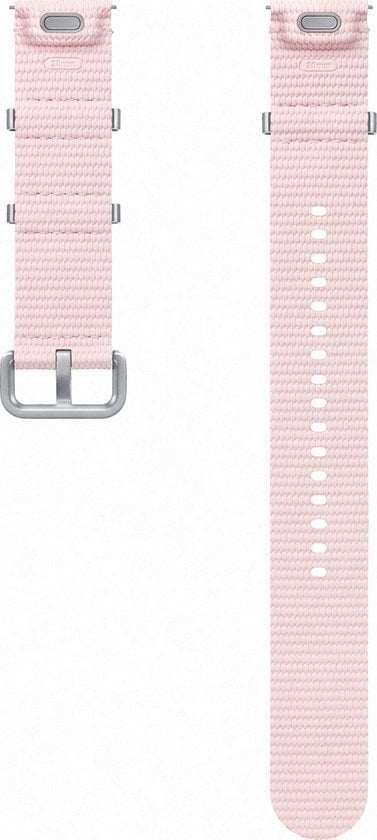 Nylon Athleisure Strap, pink, laid flat, separate parts, direct top view
