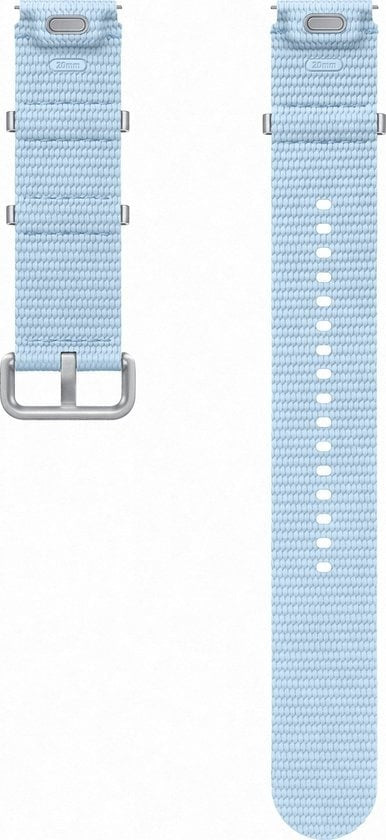 Nylon Athleisure Strap, blue, laid flat, separate parts, direct top view