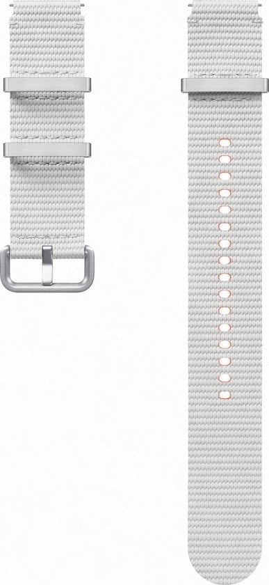 Nylon Athleisure Strap, silver, laid flat, separate parts, direct top view