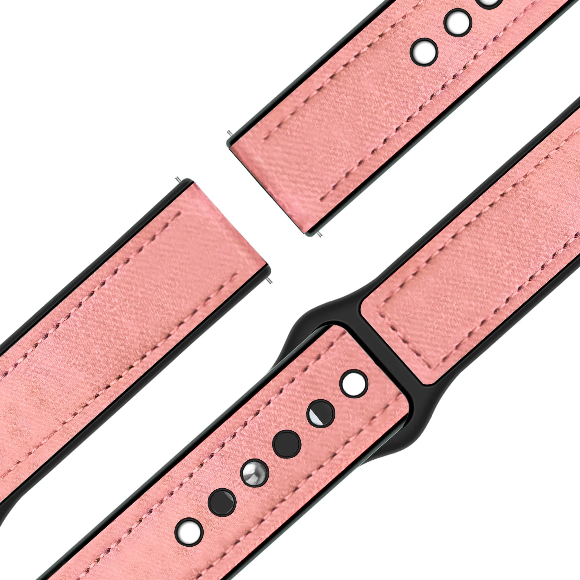 Bandz Garmin Bounce 2 Leather Strap 'Hybrid' (Pink)