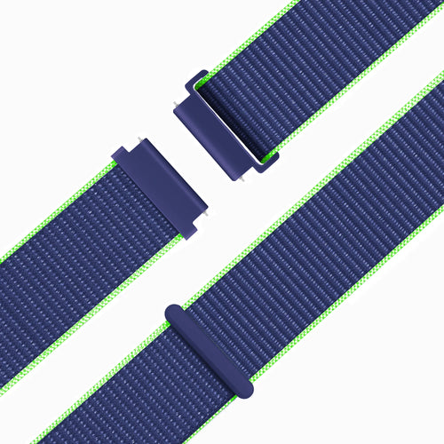 Bandz Bracelet nylon Garmin Vivoactive 4s (bleu/lime)