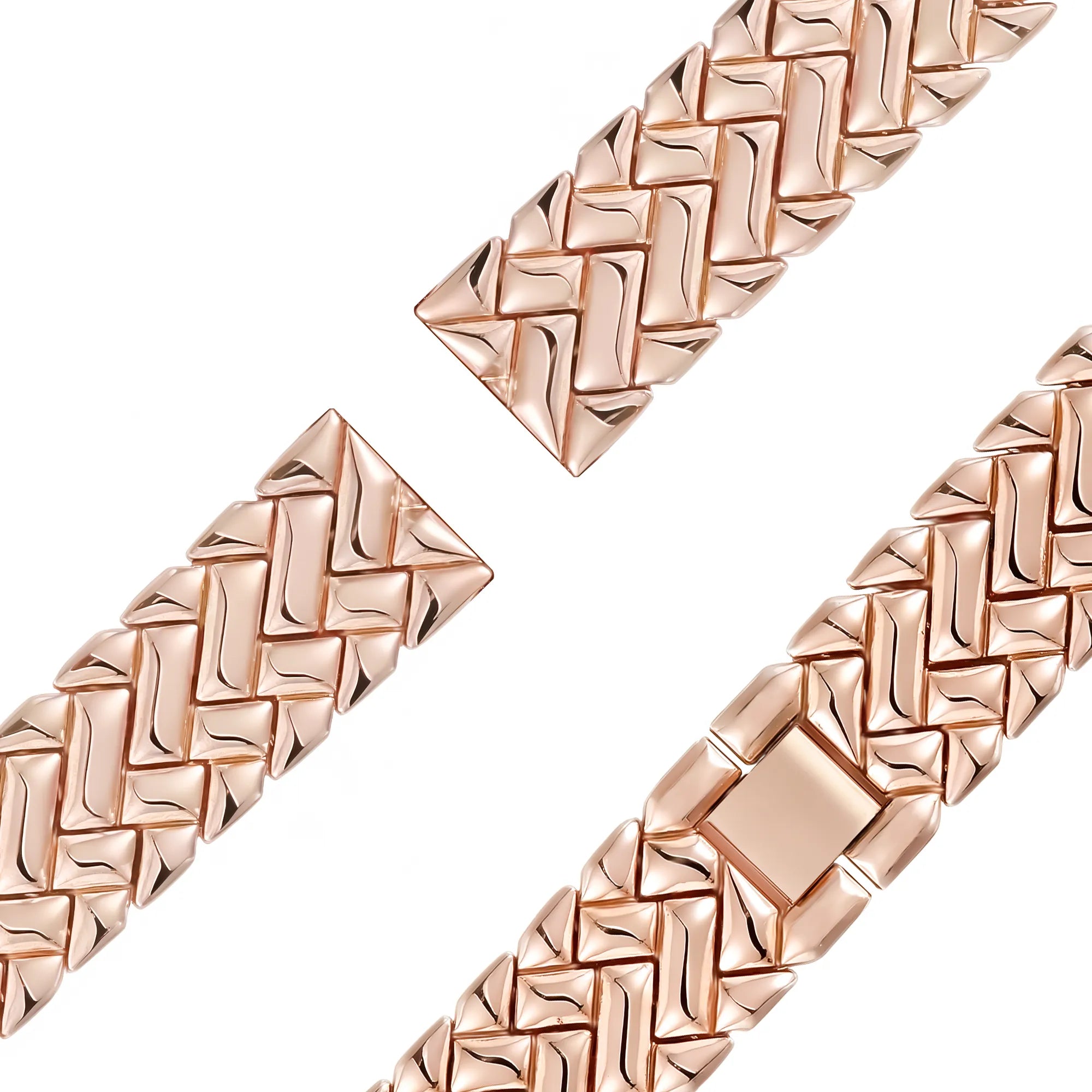Bandz Bracelet metal 'V-Type' Garmin Forerunner 255s (or rose)