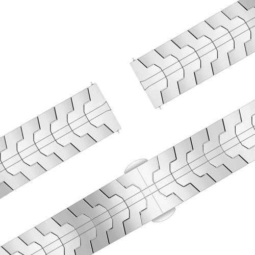 Bandz Bracelet acier 'Iron' Garmin Forerunner 265 (argent)
