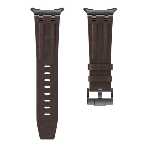 Bracelet cuir solide Samsung Galaxy Watch Ultra (marron café)