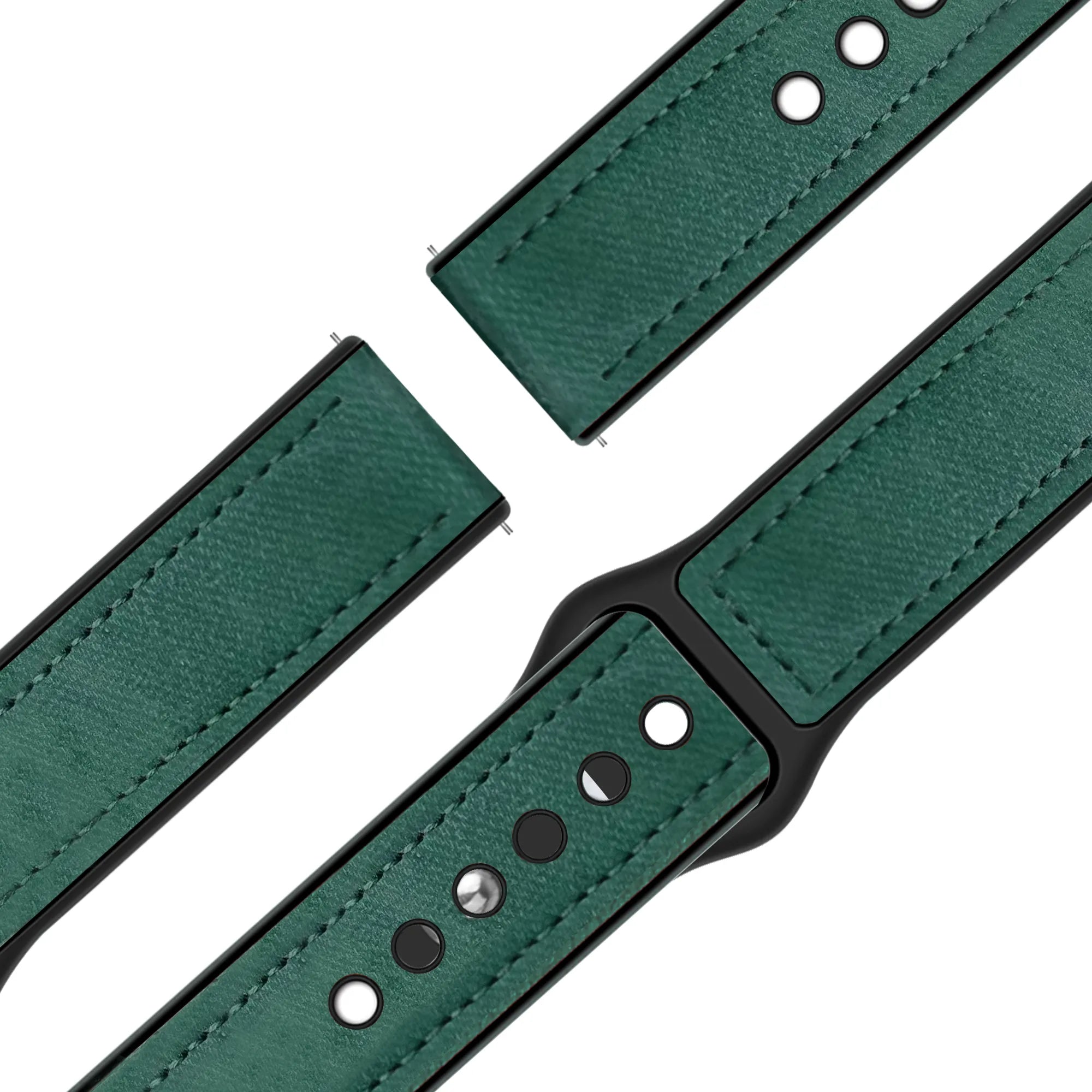 Bandz Bracelet cuir 'Hybrid' Garmin Vivomove Sport (vert)