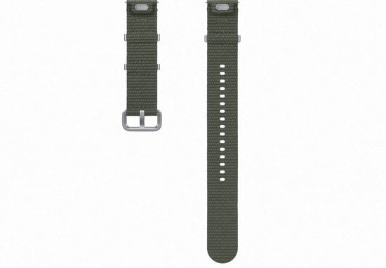 Nylon Athleisure Strap, khaki, laid flat, separate parts, direct top view