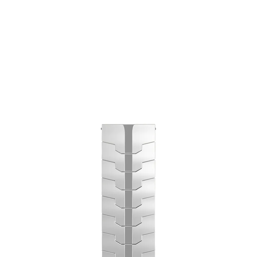Steel Iron Strap, silver, laid flat, separate parts, direct top view