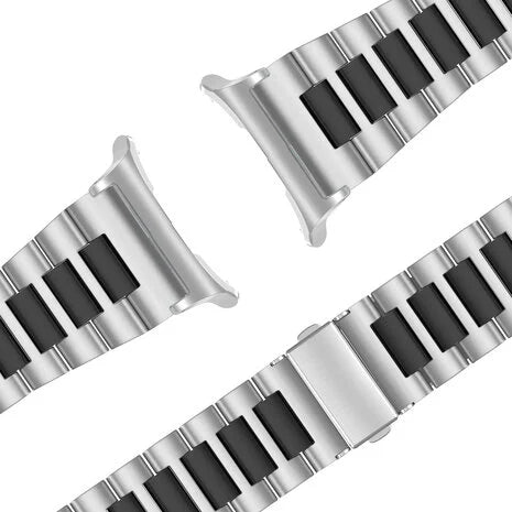 Bandz Bracelet à maillons en acier 'Deluxe' Samsung Galaxy Watch Ultra (argent/noir)