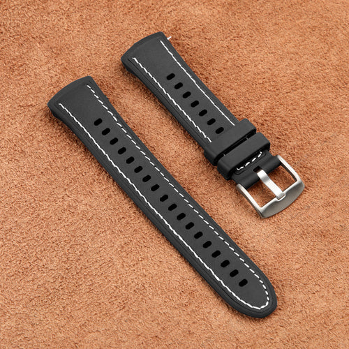 Bracelet cuir hybride ''Perfect Fit' Huawei Watch 5 - 46mm (noir)