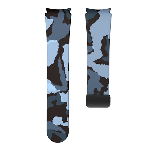 Silicone Magnetic Patterned Strap, laid flat, separate parts, direct top view