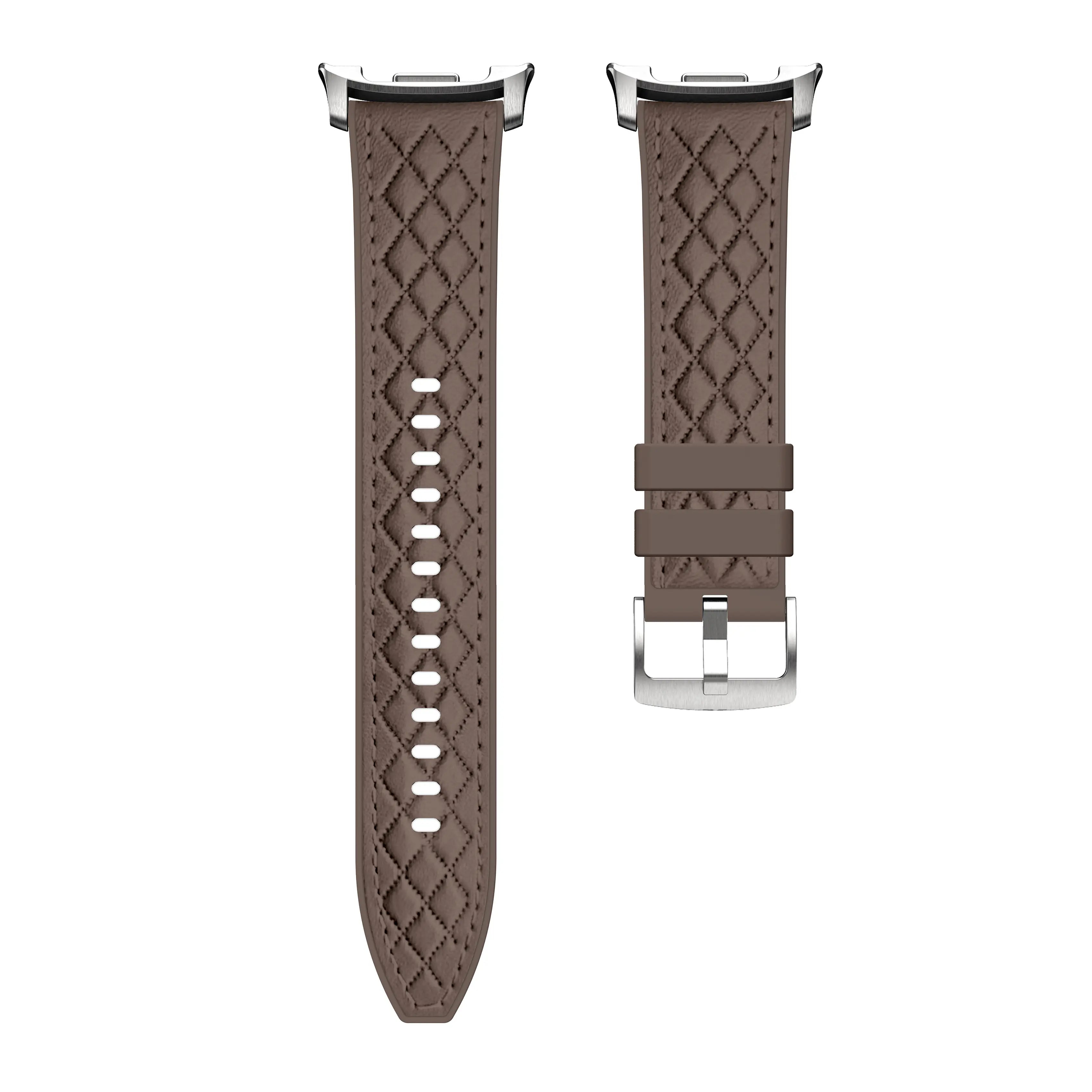 Bracelet cuir hybride diamond Samsung Galaxy Watch 8 - 40mm (marron foncé)