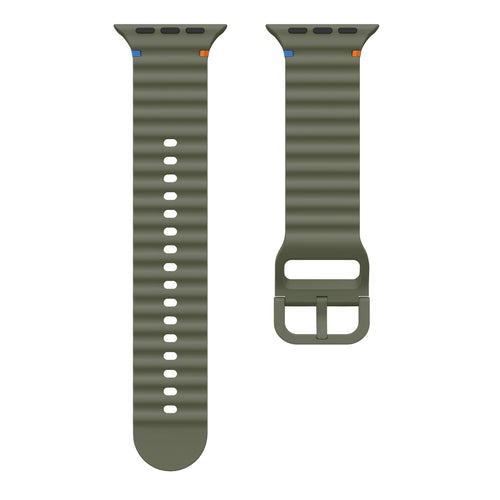 Apple Watch Ultra Wave Silicone Strap (Dark Green)