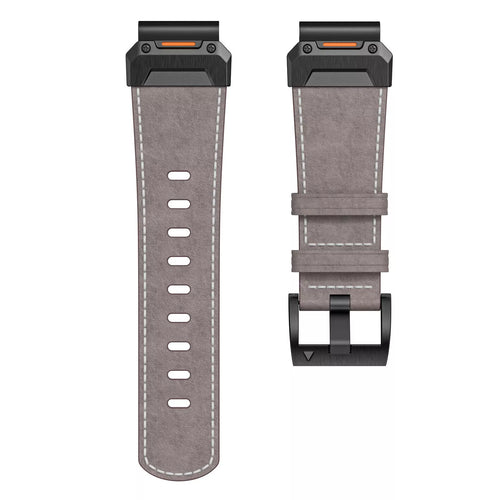 Bracelet cuir véritable Garmin Quatix 8 Pro - 47mm (gris)