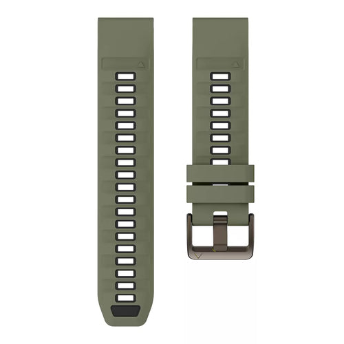 Silicone Sport Buckle Strap, laid flat, separate parts, direct top view
