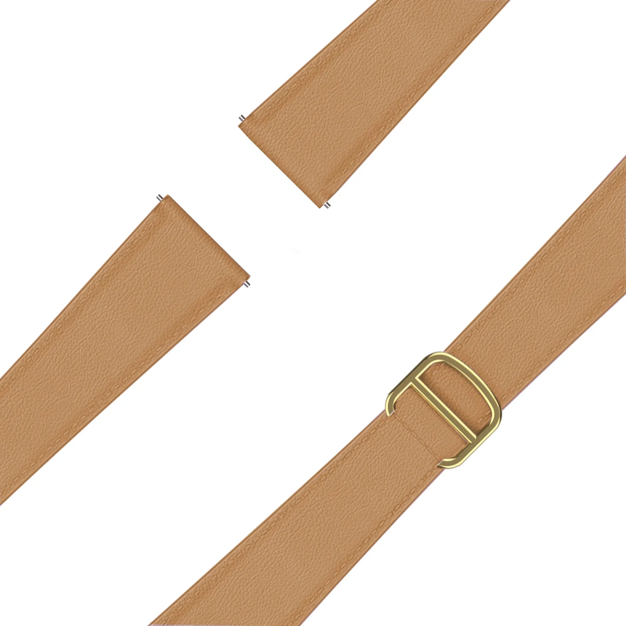 Bandz Garmin Venu SQ 2 Leather Strap 'D-Type' (Milk Tea)