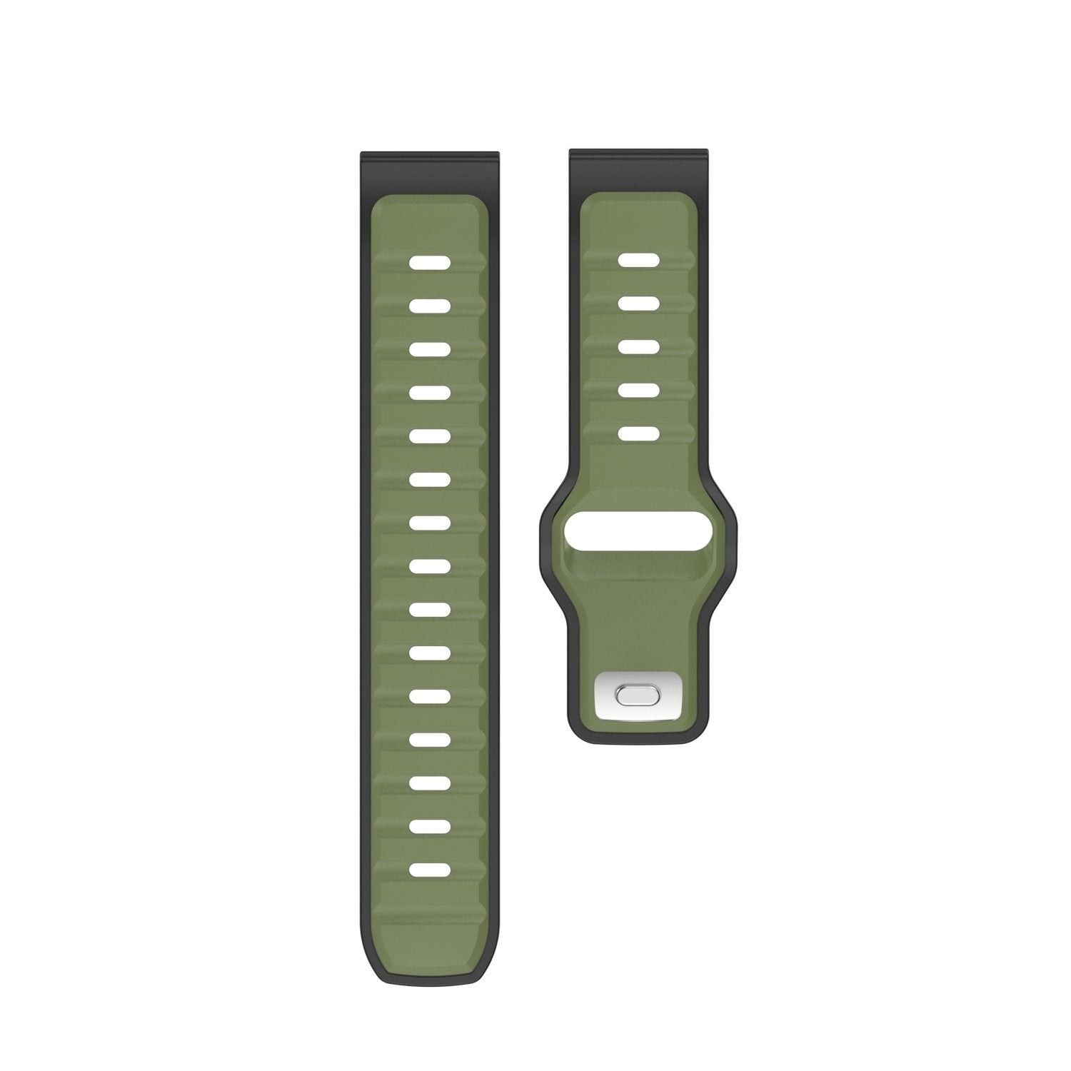 Bracelet silicone duo Outdoor Huawei Watch GT 7 - 46mm (vert/noir)