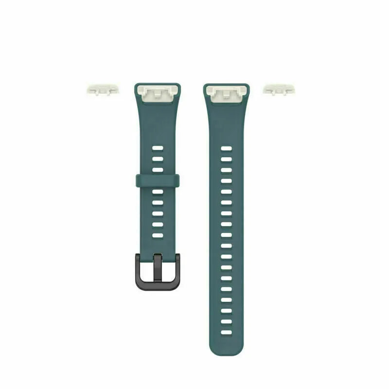 Silicone Strap, laid flat, separate parts, direct top view