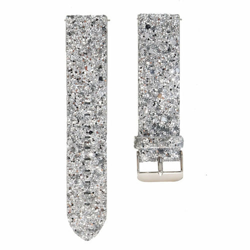 Bracelet cuir brillante Amazfit Active (argent)