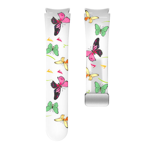 Silicone Magnetic Patterned Strap, laid flat, separate parts, direct top view