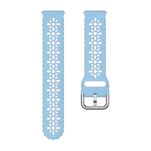Bracelet de silicone avec relief Amazfit Bip 3 (Pro) (bleu clair/blanc)