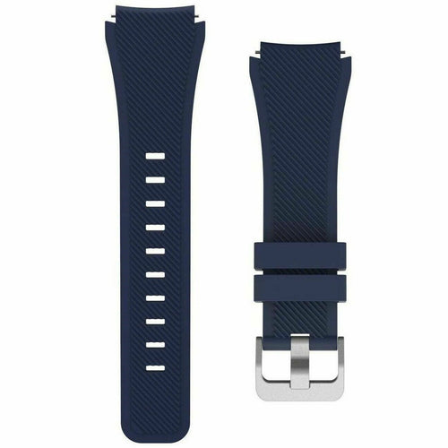 Twill Silicone Strap, dark blue, laid flat, separate parts, direct top view