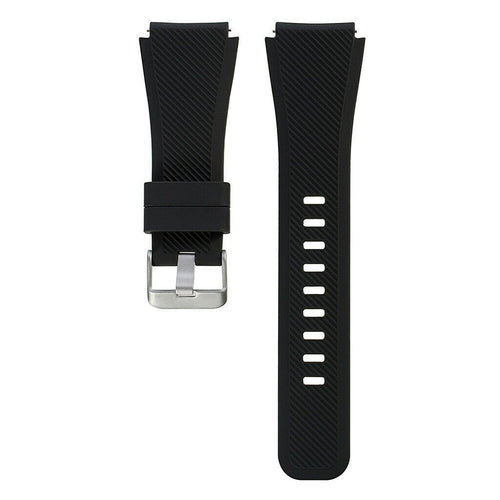Twill Silicone Strap, black, laid flat, separate parts, direct top view