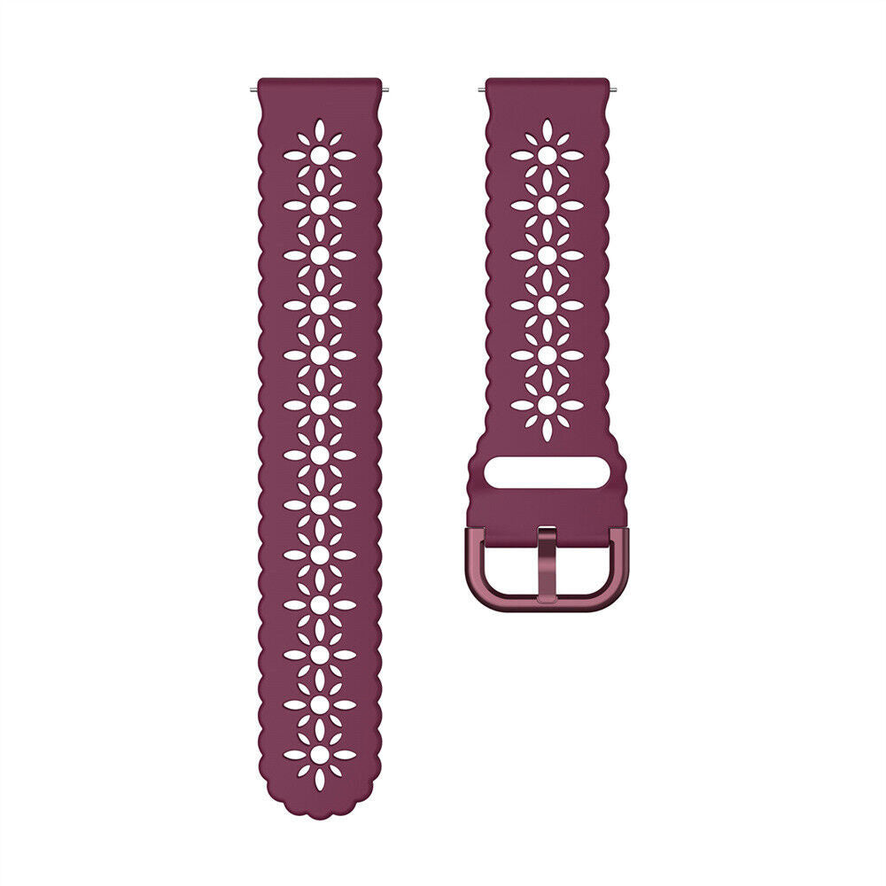 Patterned Silicone Strap, laid flat, separate parts, direct top view