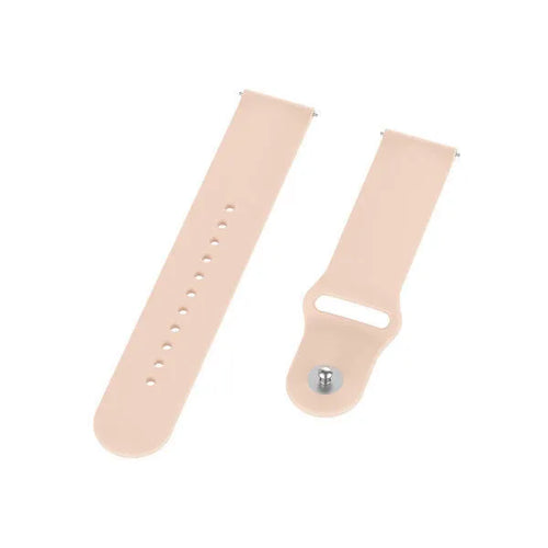 Silicone Sport Strap, antique pink, laid flat, separate parts, direct top view