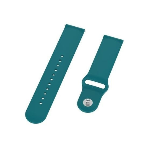 Silicone Sport Strap, viridian, laid flat, separate parts, direct top view