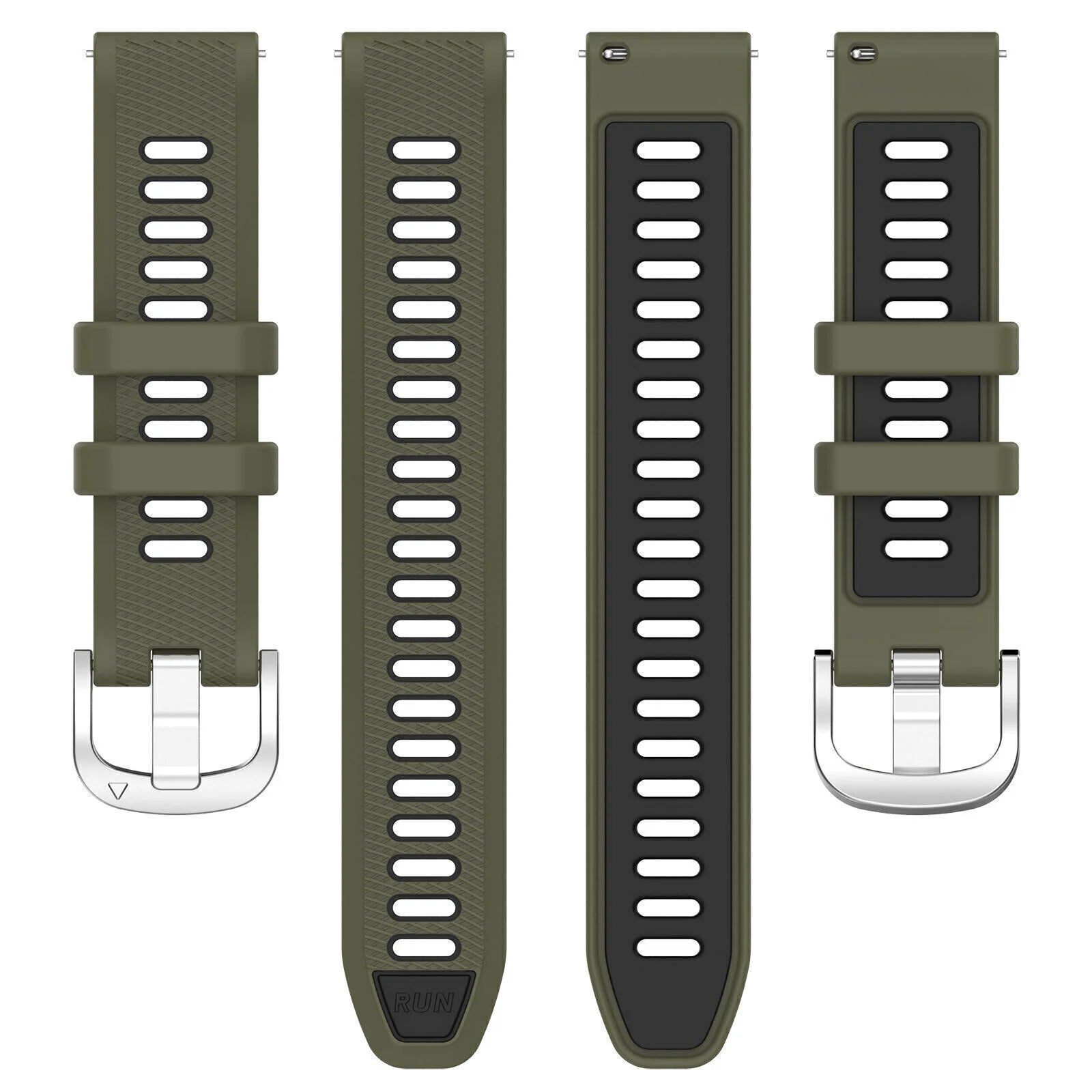 Bracelet sport á boucle Garmin Vivoactive 6 (vert olive/noir)