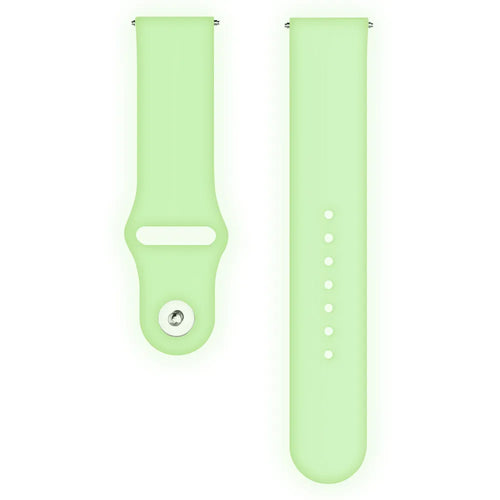 Silicone Glow in the Dark Strap, lime, laid flat, separate parts, direct top view