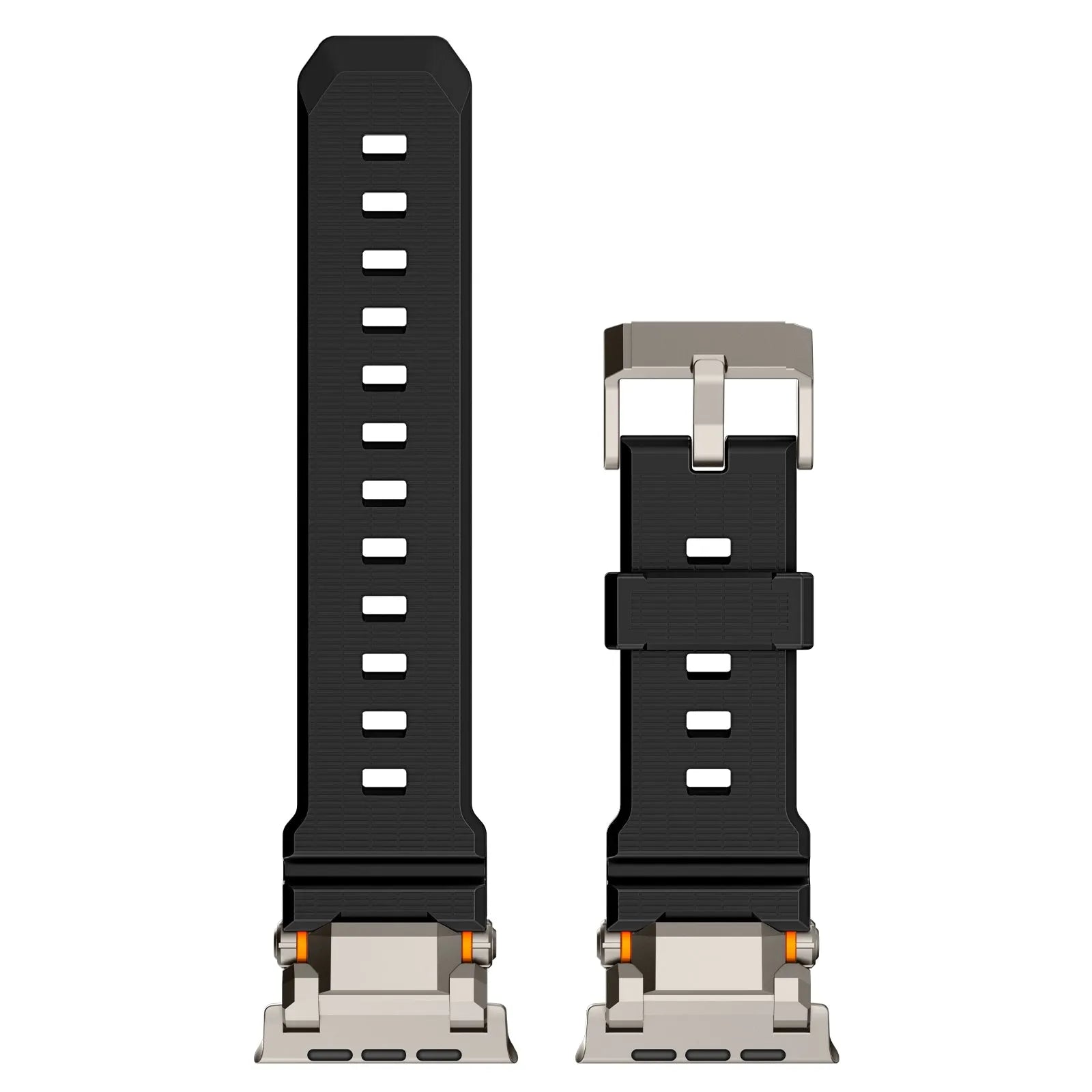 Bracelet silicone 'Adventurer' Apple Watch (noir avec titane)