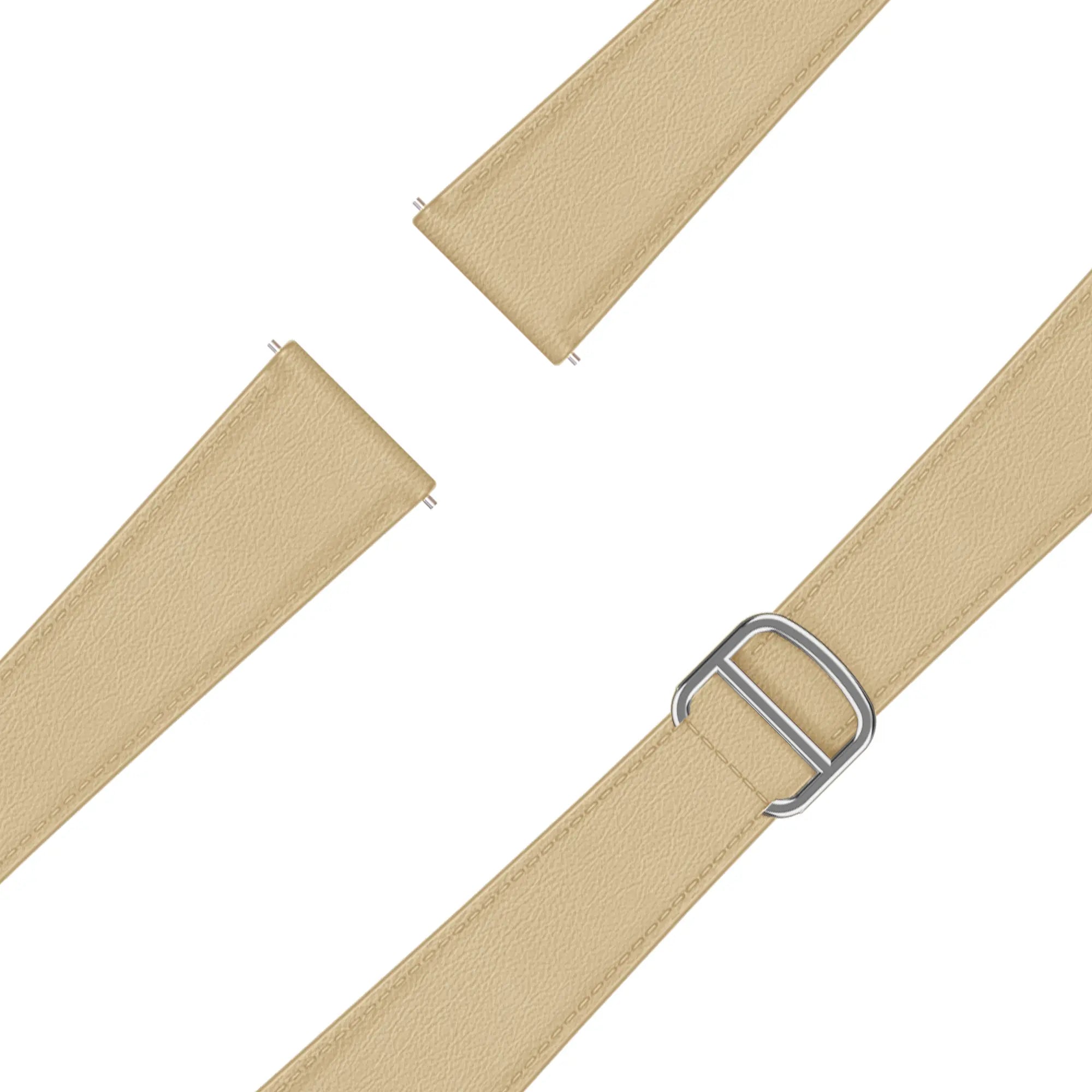 Bandz Huawei Watch GT 2 - 42mm Leather Strap 'D-Type' (Creme)