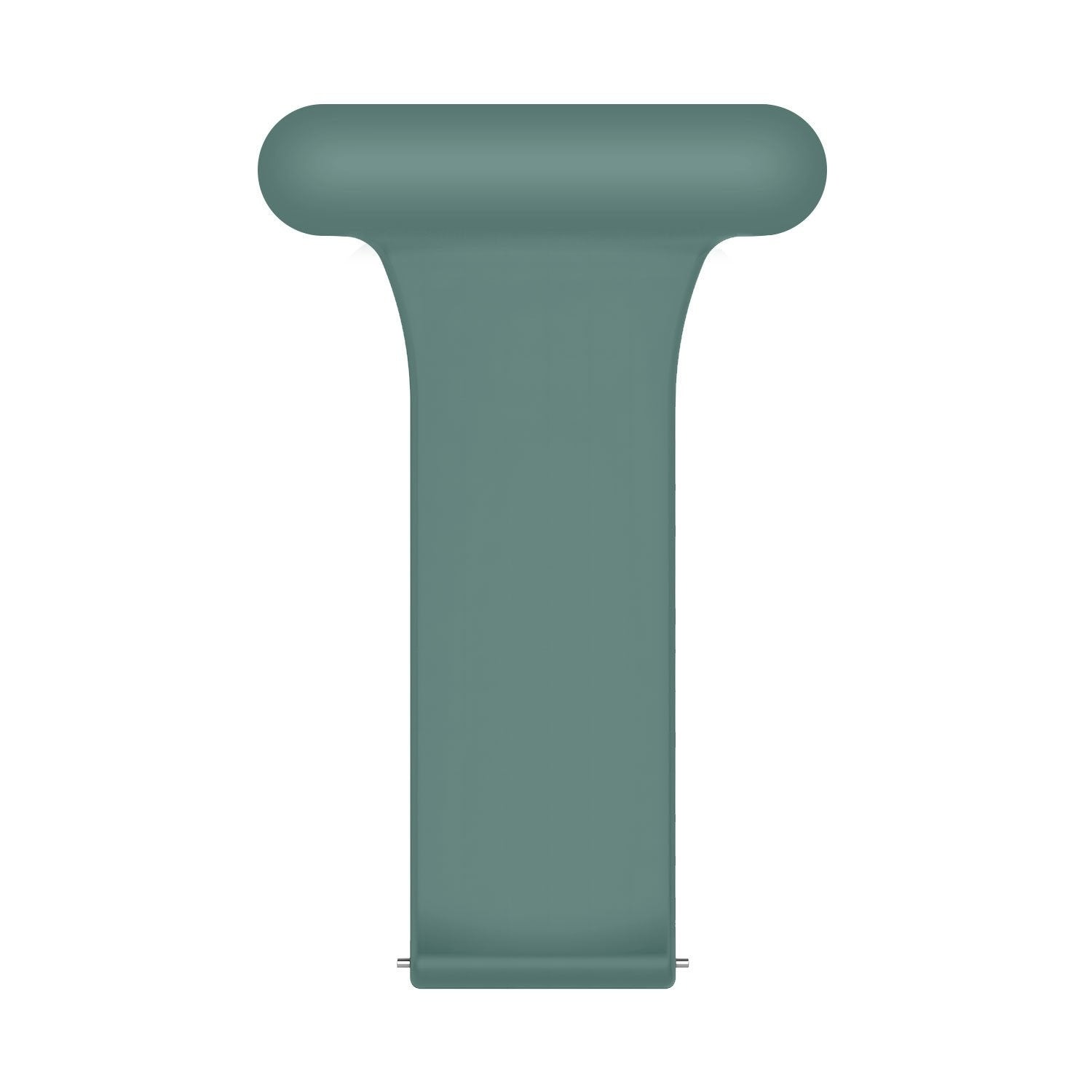 Silicone Nurse Fob, green, laid flat, joined, direct top view