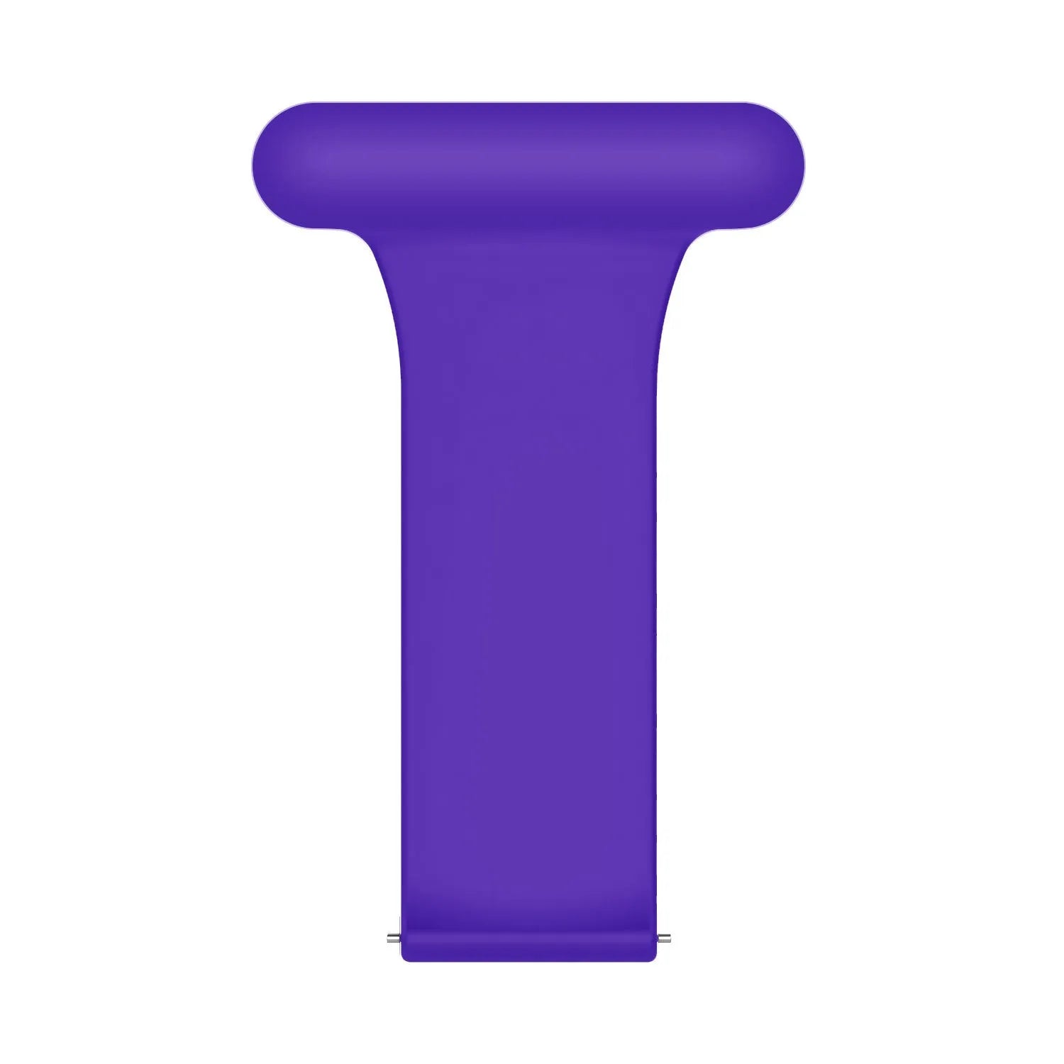 Silicone Nurse Fob, purple, laid flat, joined, direct top view