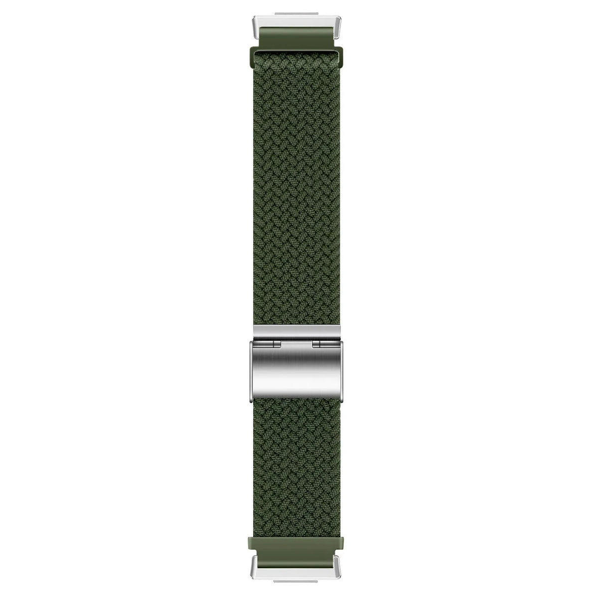 Nylon Adjustable Braided Strap, green, laid flat, joined, direct top view