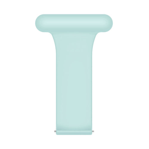Silicone Nurse Fob, light green, laid flat, joined, direct top view