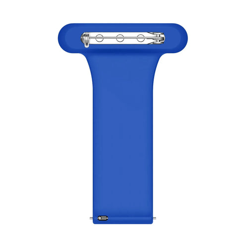 Silicone Nurse Fob, dark blue, laid flat, joined, direct top view