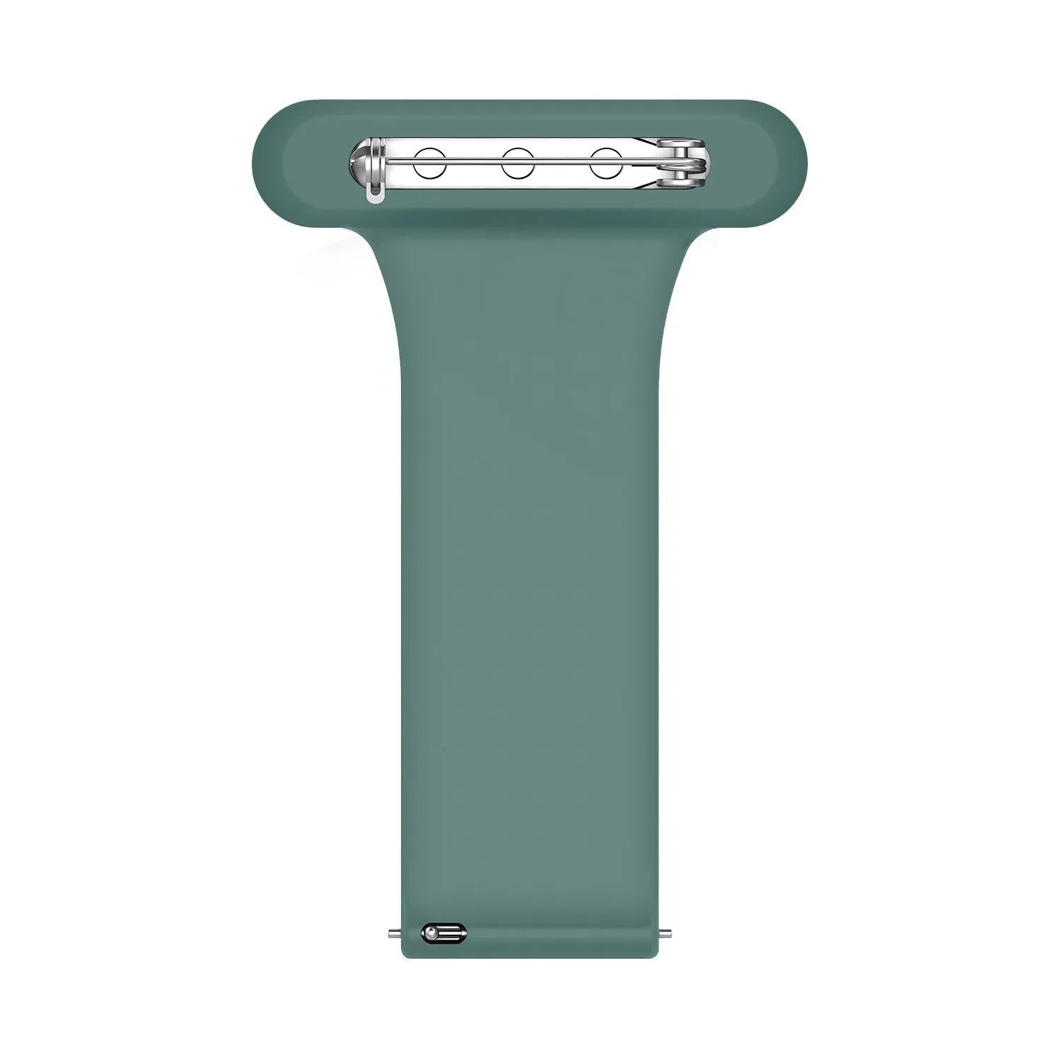 Silicone Nurse Fob, green, laid flat, joined, direct top view