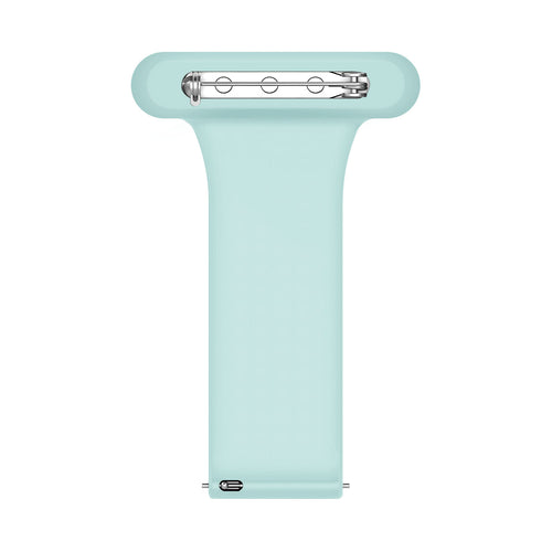 Silicone Nurse Fob, light green, laid flat, joined, direct top view
