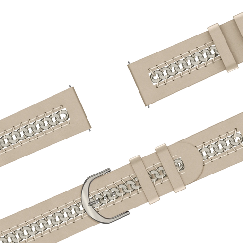 Bandz Bracelet cuir 'Chains' Garmin Forerunner 645 (beige)