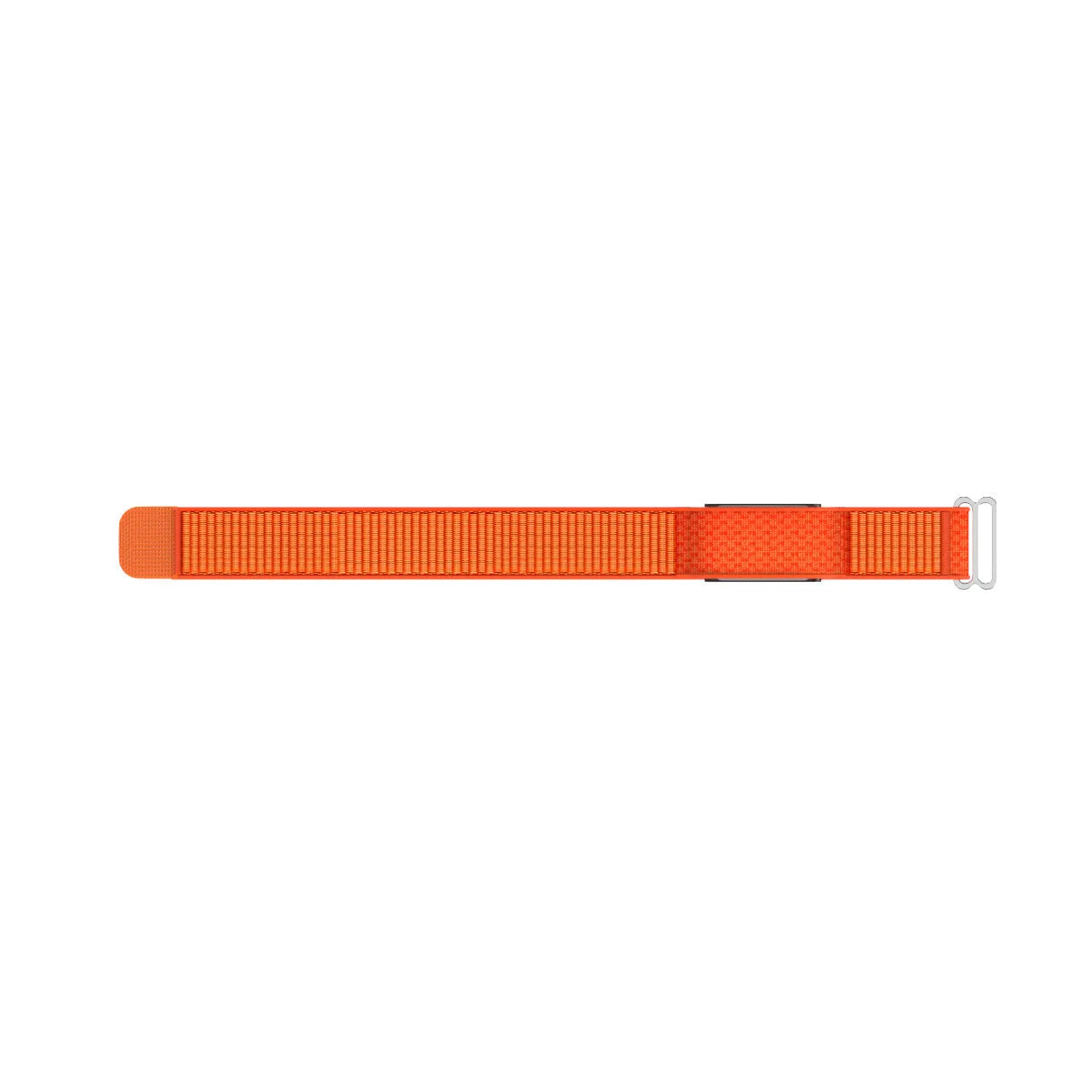 Nylon Strap, orange, laid flat, joined, direct top view