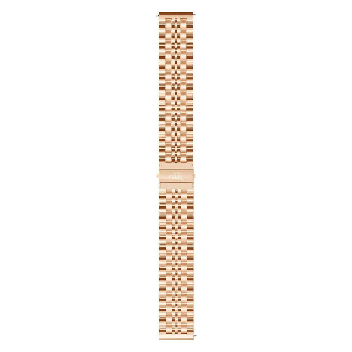Steel Strap, rose gold, laid flat, joined, direct top view