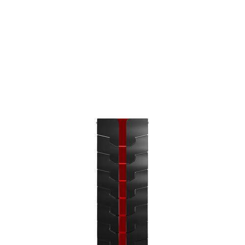 Steel Iron Strap, black/red, laid flat, joined, direct top view